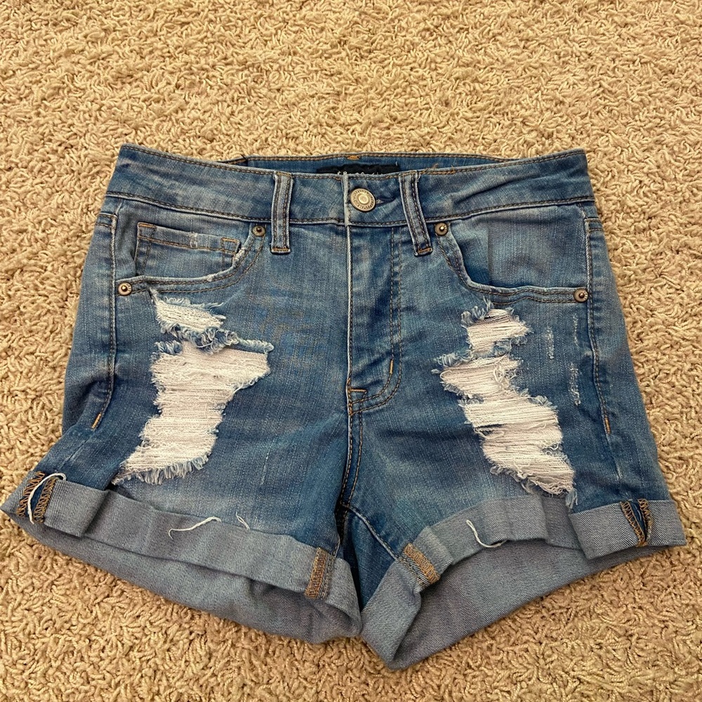 Aeropostale Blue Distressed Jean Shorts
